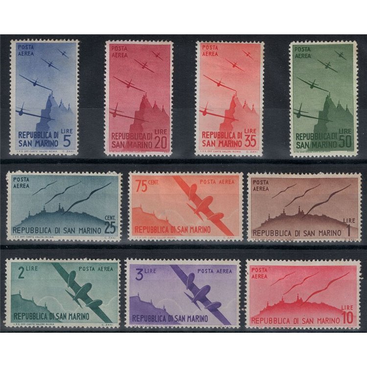 SAN MARINO 1946 Airmail 10v MH*