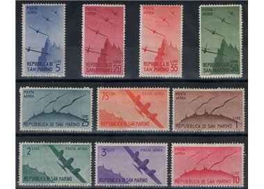 SAN MARINO 1946 Airmail 10v MH*