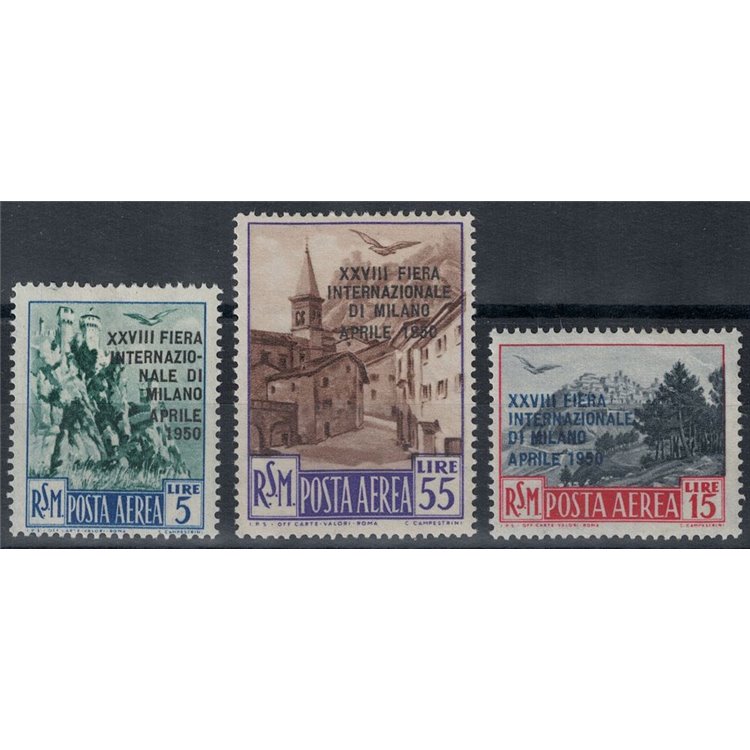 SAN MARINO 1950 Milan Fair (airmail) 3v MH*