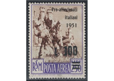 SAN MARINO 1951 For Italian flood victims MH*