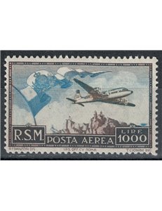 SAN MARINO 1951 Posta aerea £ 1000 MH*