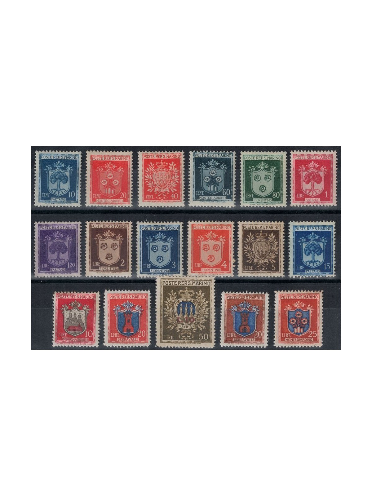 SAN MARINO 1945-46 Stemmi dei Castelli 17v MH*