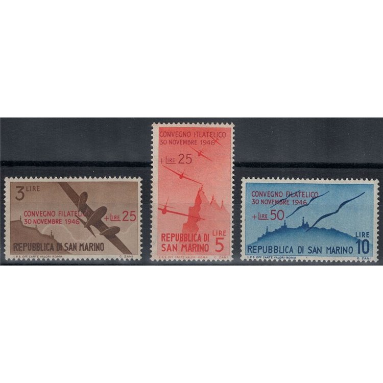 SAN MARINO 1946 Philatelic Convention 3v MH*