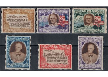 SAN MARINO 1947 Roosevelt 6v MH*