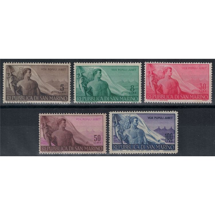 SAN MARINO 1948 Work 5v MH*