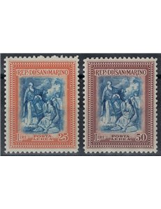 SAN MARINO 1947 Ricostruzione (posta aerea) 2v MH*