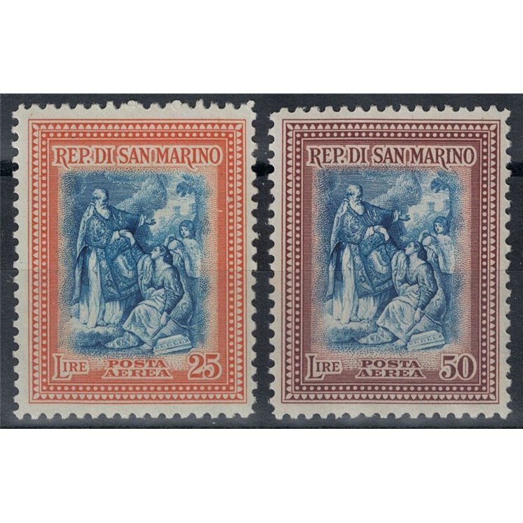SAN MARINO 1947 Reconstruction (airmail) 2v MH*