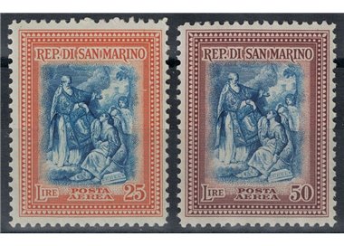 SAN MARINO 1947 Ricostruzione (posta aerea) 2v MH*