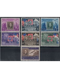 SAN MARINO 1947 Centenary US stamp 7v MH*