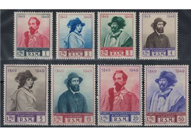 SAN MARINO 1949 Garibaldi 8v MH*