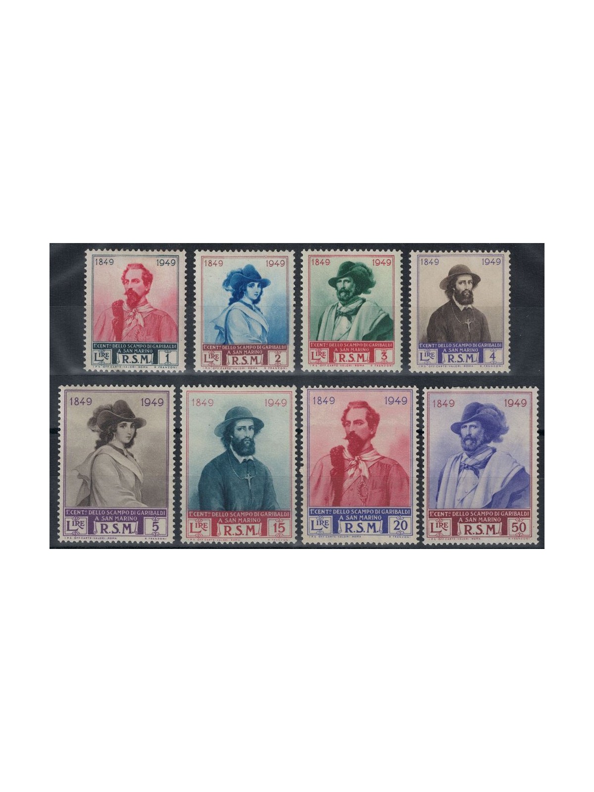 SAN MARINO 1949 Garibaldi 8v MH*