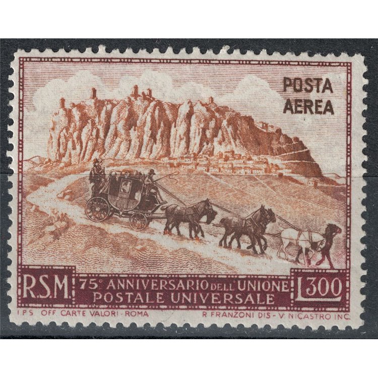 SAN MARINO 1951 UPU Anniversary (airmail) £300 MH*