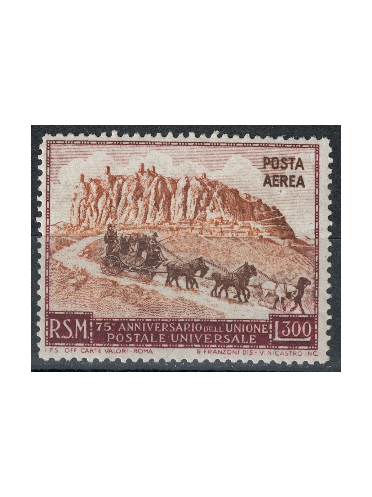 SAN MARINO 1951 Anniversario UPU (posta aerea) £ 300 MH*
