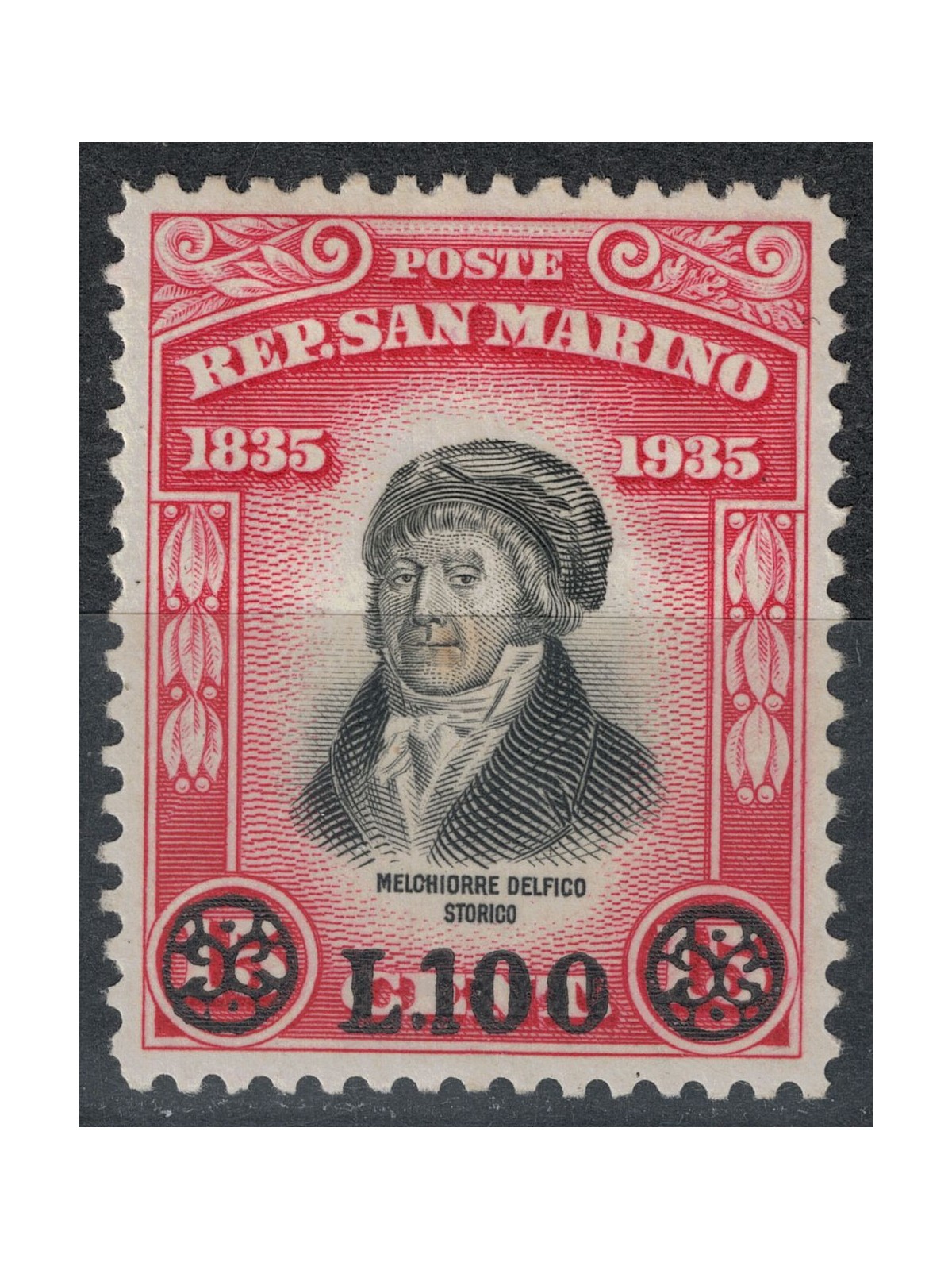 SAN MARINO 1948 Delfico overprinted MH*