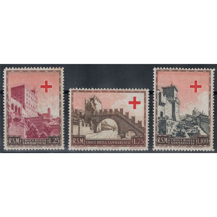 SAN MARINO 1951 Pro Red Cross 3v MH*