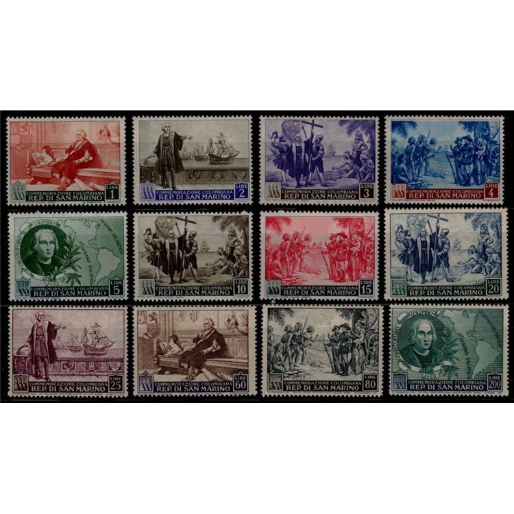 SAN MARINO 1952 Cristoforo Colombo 12v MH*