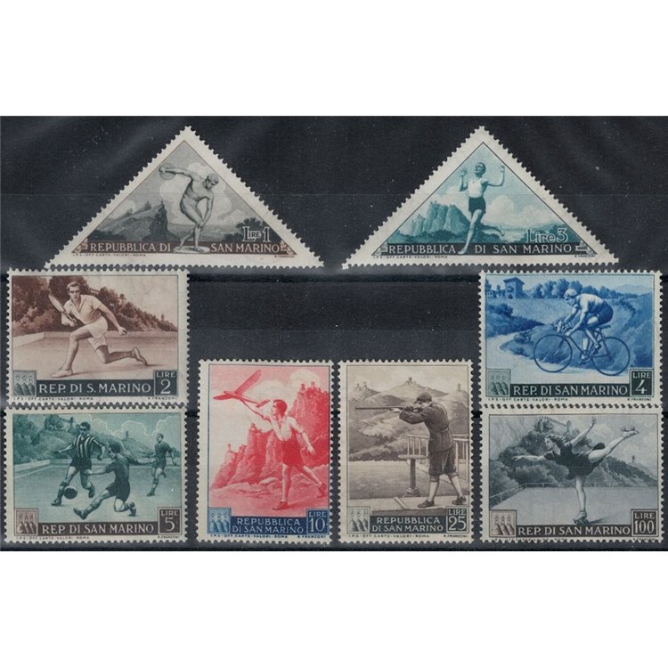 SAN MARINO 1953 Sport, 1ª emissione 8v MH*