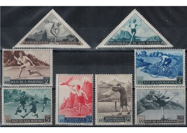 SAN MARINO 1953 Sport, 1st issue 8v MH*