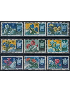 SAN MARINO 1953 Fiori, 1ª emissione 9v MH*