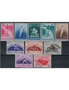 SAN MARINO 1954 Sport, 2nd issue 10v MH*