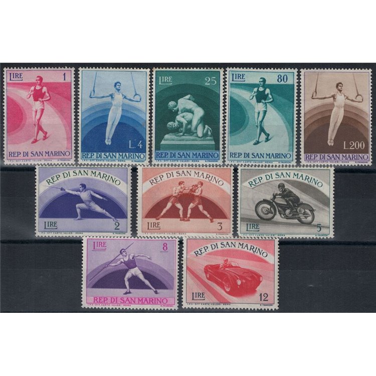 SAN MARINO 1954 Sport, 2ª emissione 10v MH*