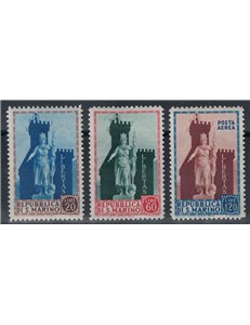 SAN MARINO 1954 Statua della Libertà 3v MH*