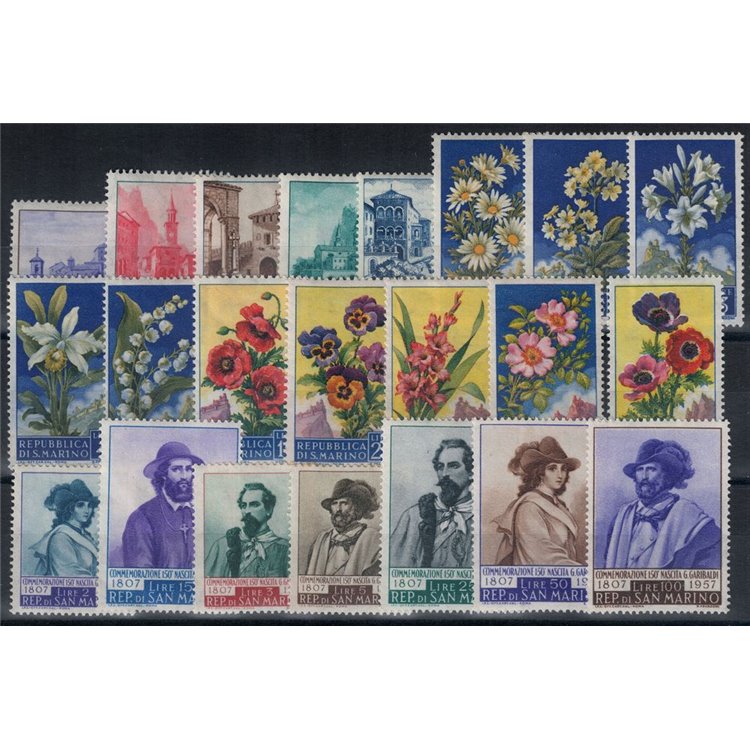 SAN MARINO 1957 Annata completa 22v MH*