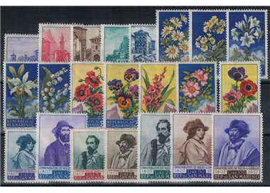 SAN MARINO 1957 Annata completa 22v MH*