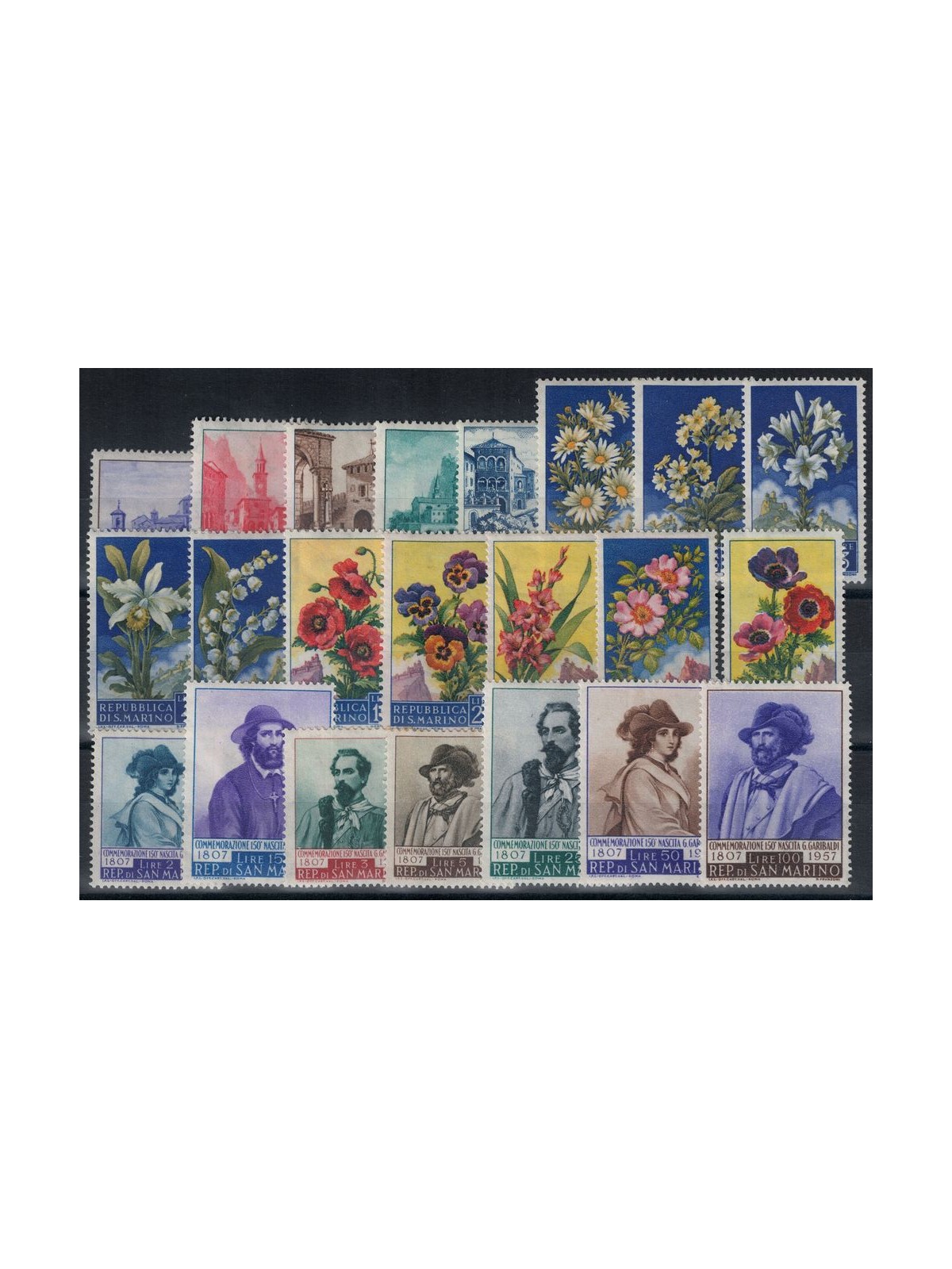 SAN MARINO 1957 Annata completa 22v MH*