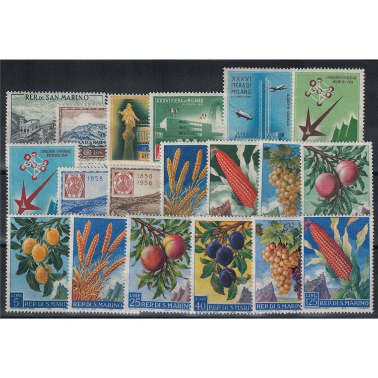 SAN MARINO 1958 Annata completa 20v MH*