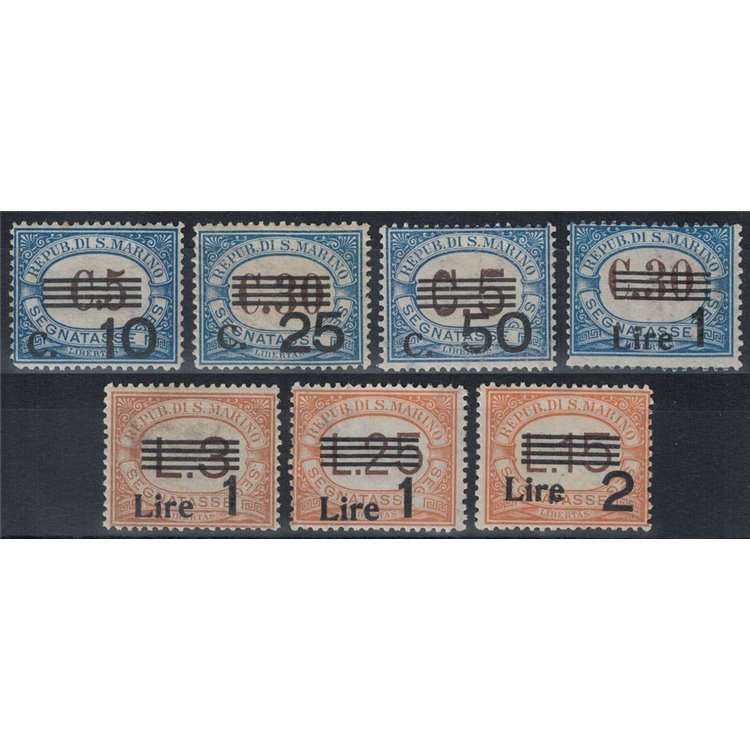SAN MARINO 1936-39 Segnatasse 7v MH*