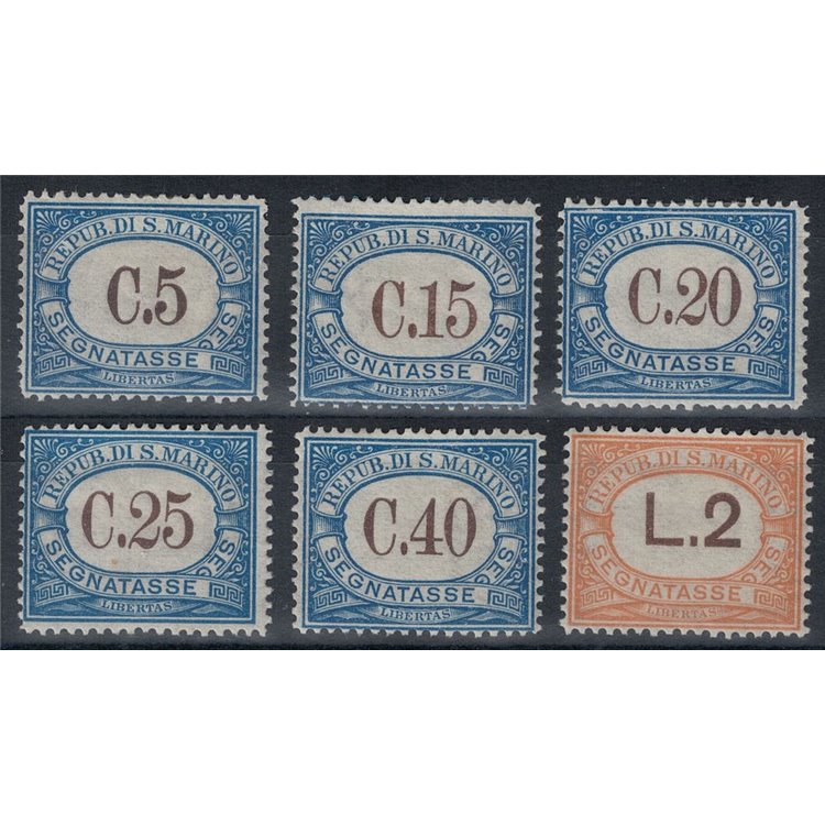 SAN MARINO 1939 Segnatasse 6v MH*
