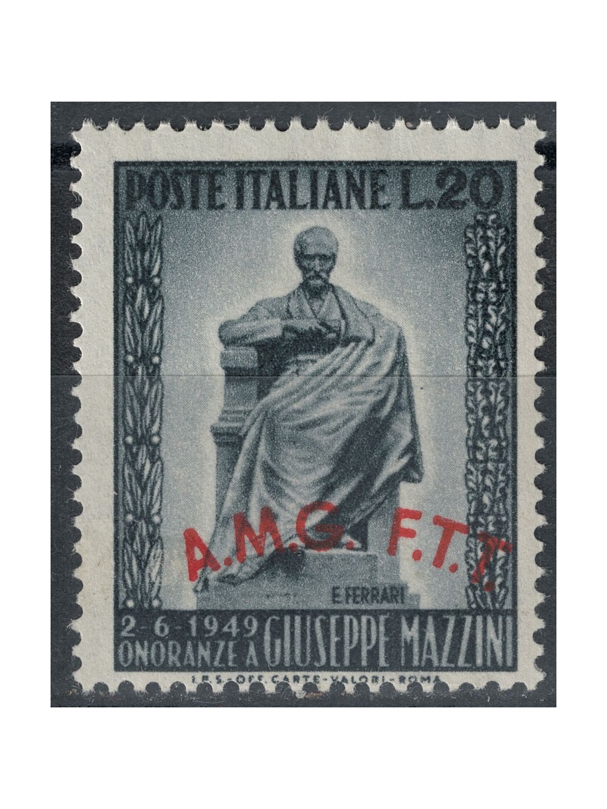 TRIESTE A 1949 Monument to Mazzini MNH**