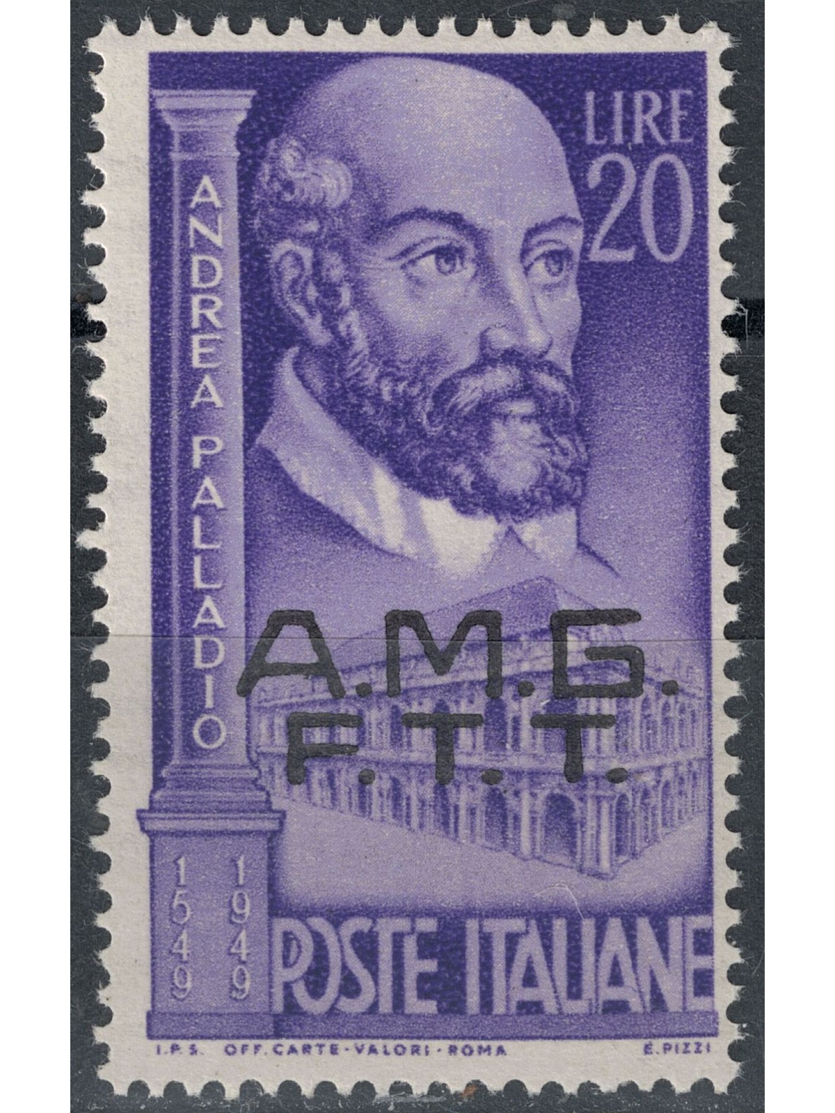 TRIESTE A 1949 Andrea Palladio, Palace of Reason MNH**