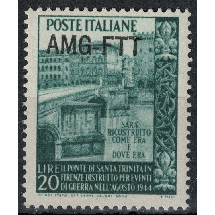TRIESTE A 1949 Ponte di Santa Trinità MNH**