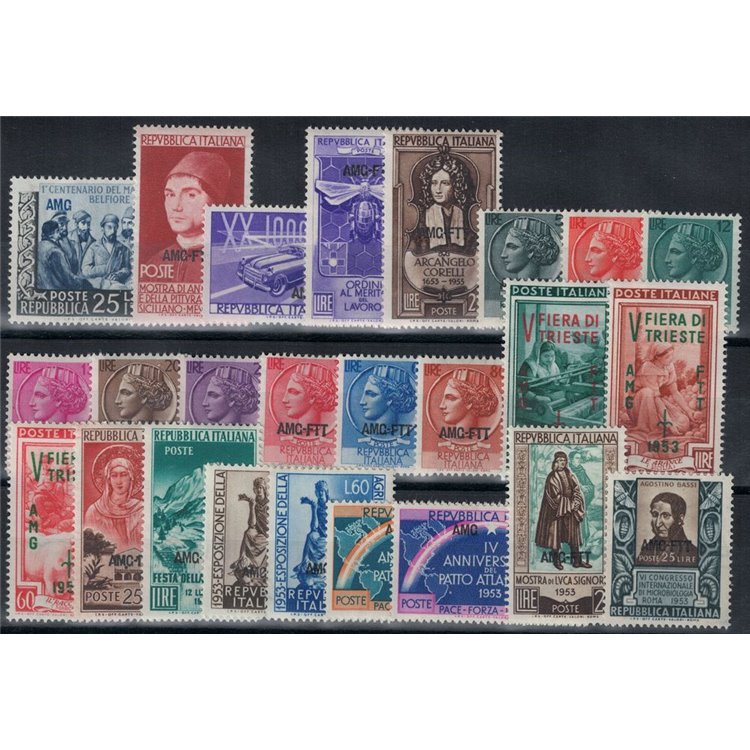 TRIESTE A 1953 Annata completa 25v MNH**
