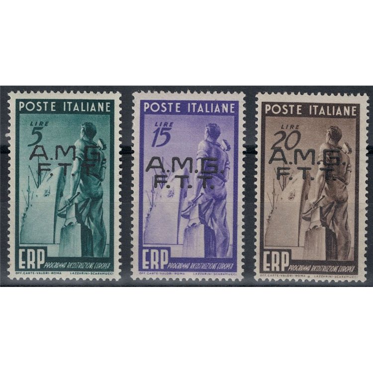 TRIESTE A 1949 ERP, European Reconstruction Programme 3v MNH**