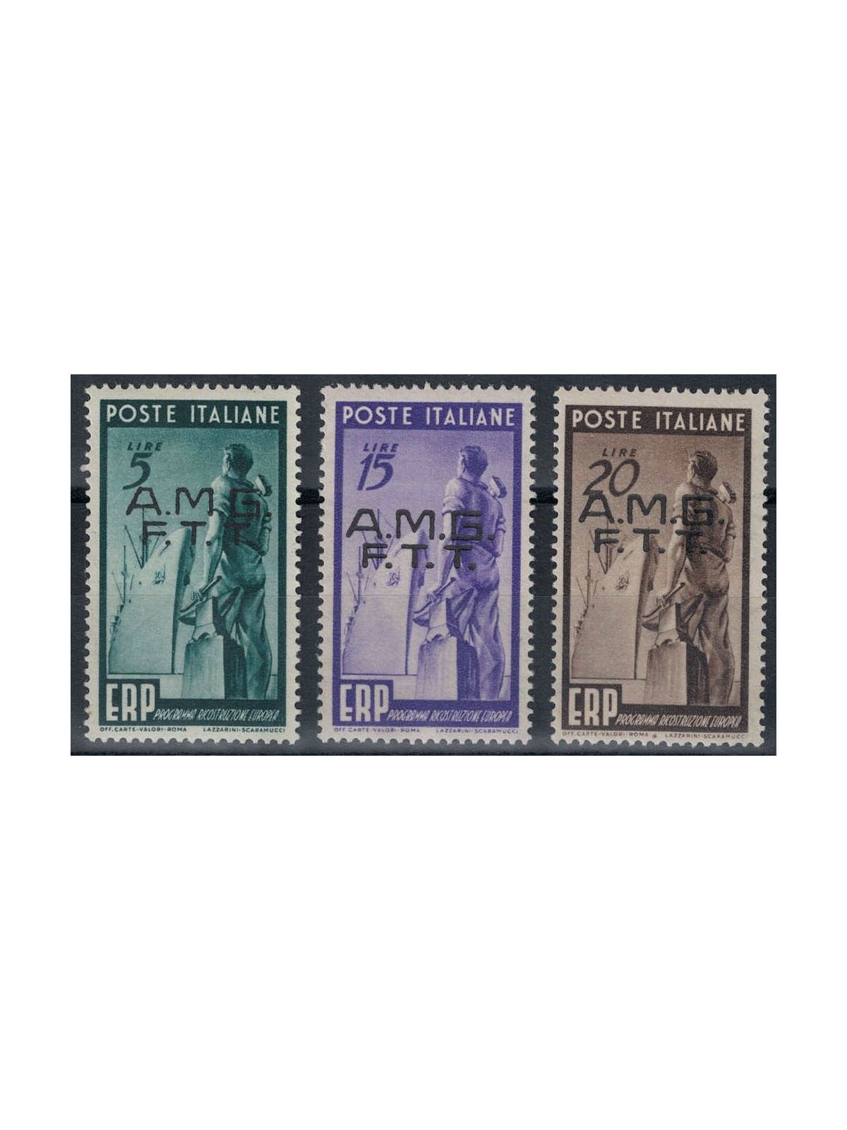 TRIESTE A 1949 ERP, European Reconstruction Programme 3v MNH**