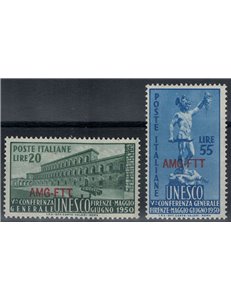 TRIESTE A 1950 UNESCO Conference 2v MNH**
