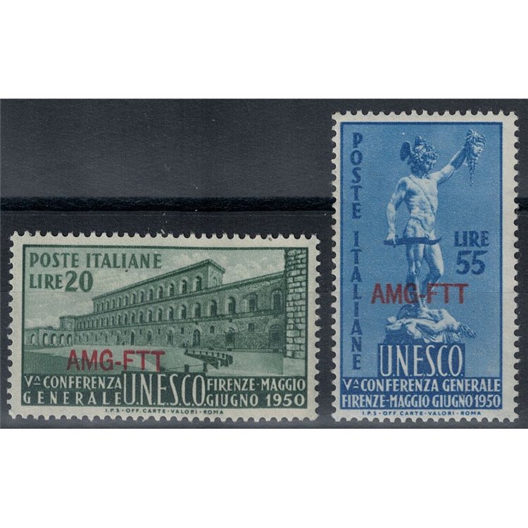 TRIESTE A 1950 UNESCO Conference 2v MNH**