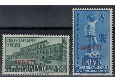 TRIESTE A 1950 Conferenza Unesco 2v MNH**