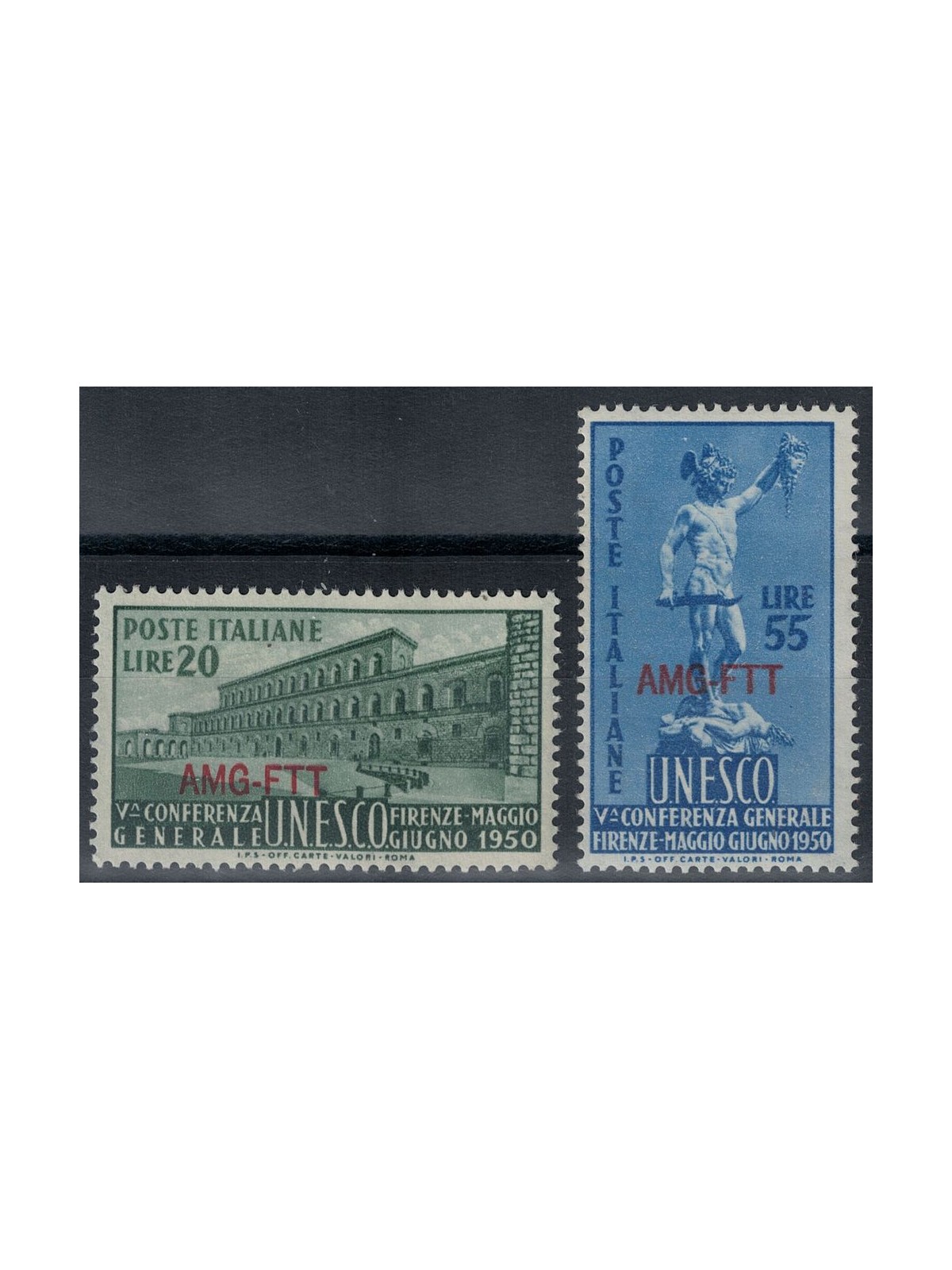 TRIESTE A 1950 Conferenza Unesco 2v MNH**