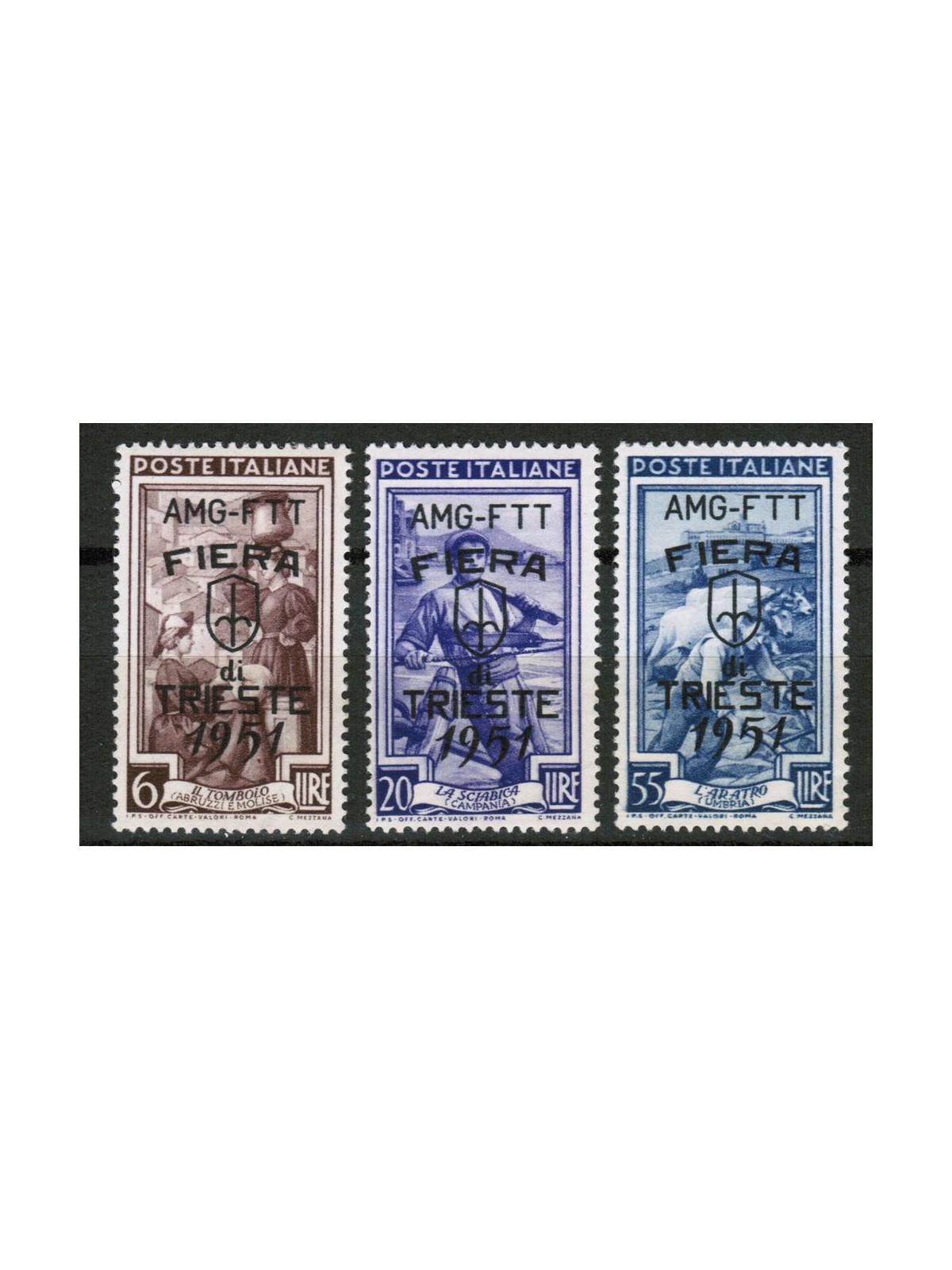 TRIESTE AT 1951 Trieste Fair 3v MNH**