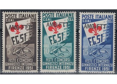 TRIESTE A 1951 Concorsi Ginnici Internazionali 3v MNH**