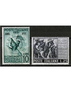 TRIESTE A 1951 Censimento industriale 2v MNH**