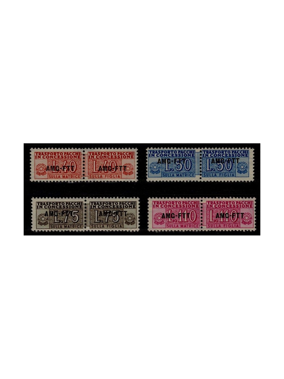 TRIESTE A 1953 Parcels in concession 4v MNH**