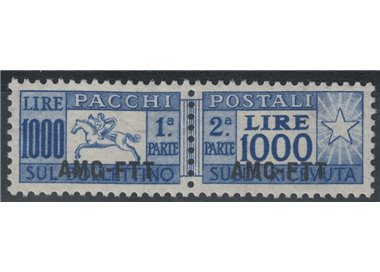 TRIESTE A 1954 Pacchi postali £ 1000, cavallino (pettine) MH*