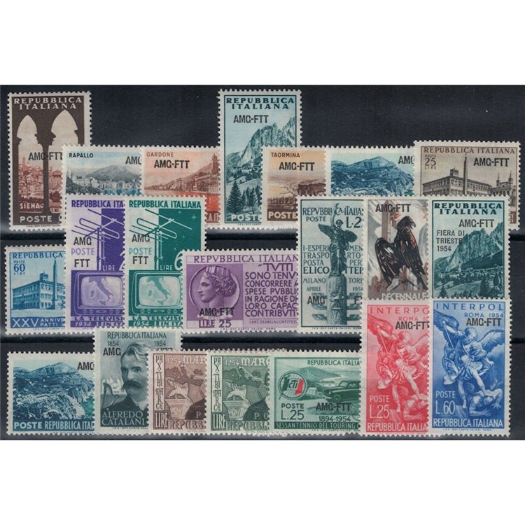 TRIESTE A 1954 Complete vintage 21v MH*