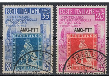 TRIESTE A 1951 Francobolli di Toscana 2v us