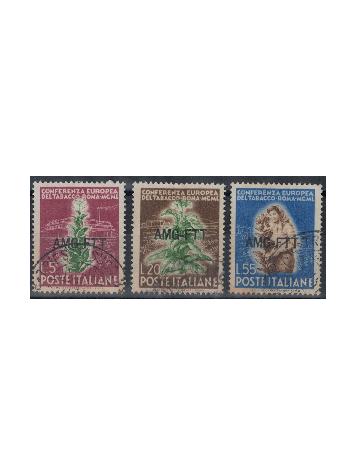 TRIESTE A 1950 Tobacco Conference 3v us
